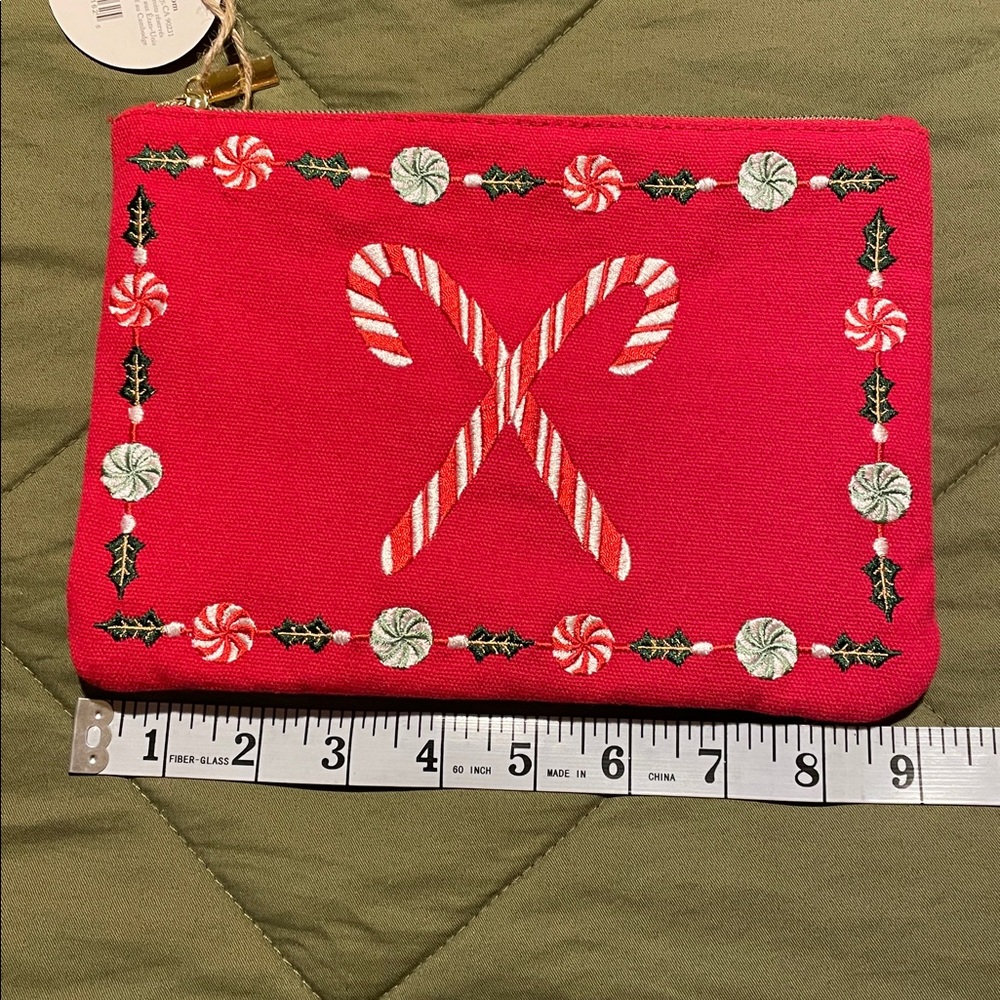 NWT Red cosmetic /  multi purpose pouch o/s